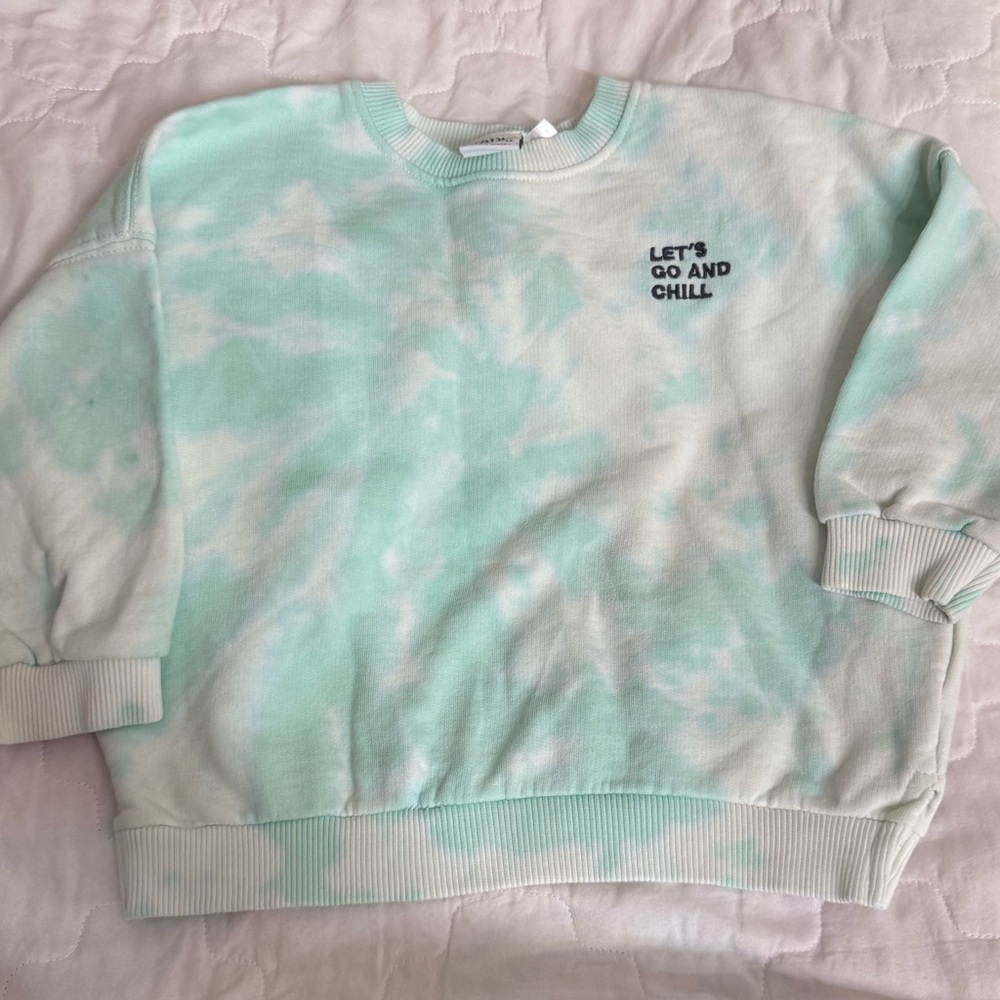 Zara Mint Green Tie-Dye Kids Sweatshirt 2-3T